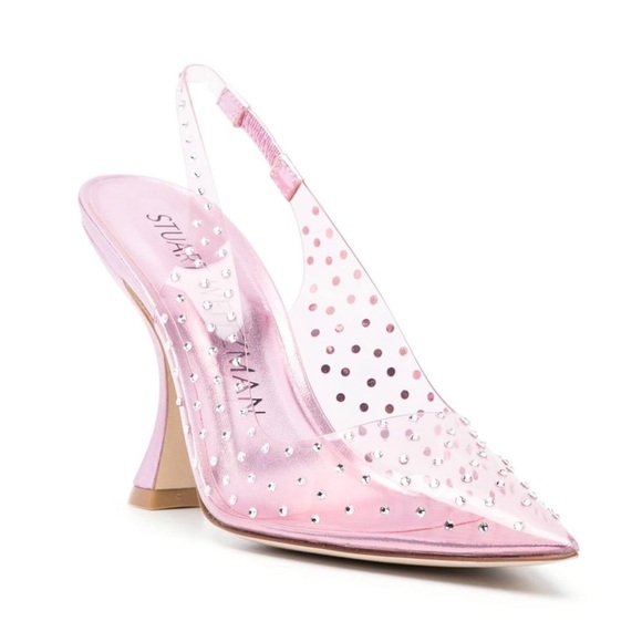 Stuart Weitzman Glam XCurve 100 Slingback - light pink/cotton candy/clear - Picture 1 of 7